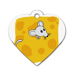 Rat Mouse Cheese Animal Mammal Dog Tag Heart (one Side) by Nexatart