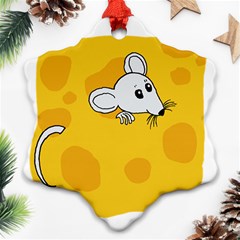 Rat Mouse Cheese Animal Mammal Ornament (snowflake) by Nexatart