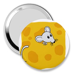 Rat Mouse Cheese Animal Mammal 3  Handbag Mirrors by Nexatart