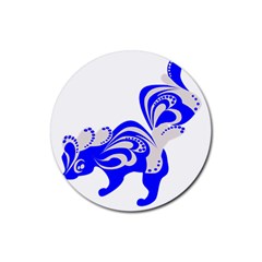 Skunk Animal Still From Rubber Coaster (round)  by Nexatart