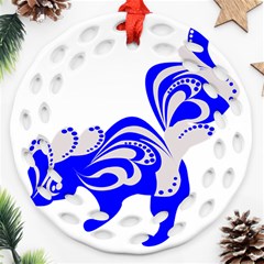 Skunk Animal Still From Round Filigree Ornament (two Sides) by Nexatart