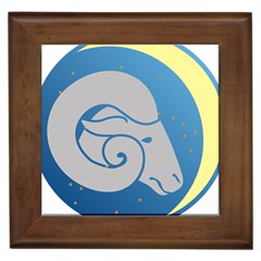 Ram Zodiac Sign Zodiac Moon Star Framed Tiles by Nexatart