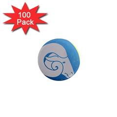 Ram Zodiac Sign Zodiac Moon Star 1  Mini Magnets (100 Pack)  by Nexatart