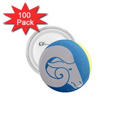 Ram Zodiac Sign Zodiac Moon Star 1 75  Buttons (100 Pack)  by Nexatart