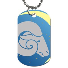 Ram Zodiac Sign Zodiac Moon Star Dog Tag (two Sides) by Nexatart