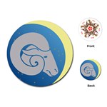 Ram Zodiac Sign Zodiac Moon Star Playing Cards (Round)  Front