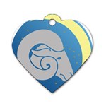 Ram Zodiac Sign Zodiac Moon Star Dog Tag Heart (Two Sides) Front