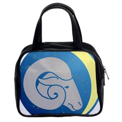 Ram Zodiac Sign Zodiac Moon Star Classic Handbags (2 Sides) by Nexatart