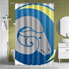 Ram Zodiac Sign Zodiac Moon Star Shower Curtain 48  X 72  (small)  by Nexatart