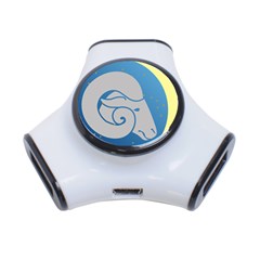 Ram Zodiac Sign Zodiac Moon Star 3-port Usb Hub by Nexatart