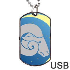 Ram Zodiac Sign Zodiac Moon Star Dog Tag Usb Flash (two Sides) by Nexatart