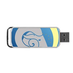 Ram Zodiac Sign Zodiac Moon Star Portable Usb Flash (one Side) by Nexatart