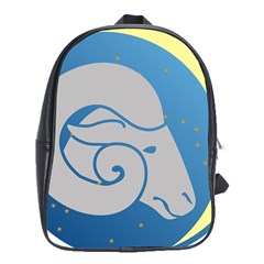 Ram Zodiac Sign Zodiac Moon Star School Bag (xl) by Nexatart