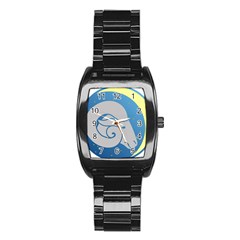 Ram Zodiac Sign Zodiac Moon Star Stainless Steel Barrel Watch by Nexatart