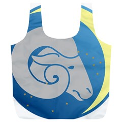 Ram Zodiac Sign Zodiac Moon Star Full Print Recycle Bags (l)  by Nexatart