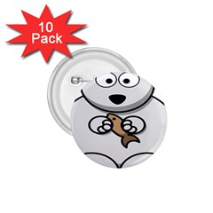 Bear Polar Bear Arctic Fish Mammal 1 75  Buttons (10 Pack) by Nexatart