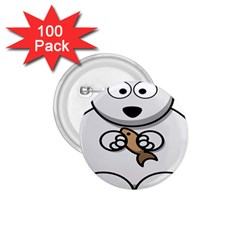 Bear Polar Bear Arctic Fish Mammal 1 75  Buttons (100 Pack)  by Nexatart