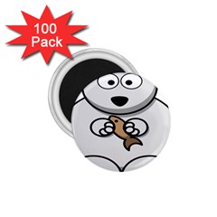 Bear Polar Bear Arctic Fish Mammal 1 75  Magnets (100 Pack)  by Nexatart