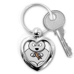 Bear Polar Bear Arctic Fish Mammal Key Chains (heart)  by Nexatart