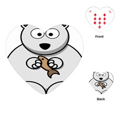 Bear Polar Bear Arctic Fish Mammal Playing Cards (heart)  by Nexatart