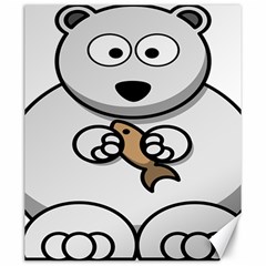 Bear Polar Bear Arctic Fish Mammal Canvas 20  X 24   by Nexatart