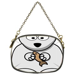 Bear Polar Bear Arctic Fish Mammal Chain Purses (two Sides)  by Nexatart