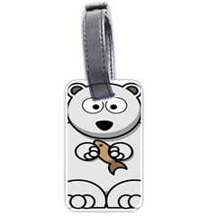 Bear Polar Bear Arctic Fish Mammal Luggage Tags (one Side)  by Nexatart