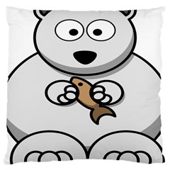 Bear Polar Bear Arctic Fish Mammal Large Cushion Case (two Sides) by Nexatart