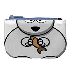 Bear Polar Bear Arctic Fish Mammal Large Coin Purse by Nexatart