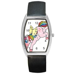 Unicorn Arociris Raimbow Magic Barrel Style Metal Watch by Nexatart