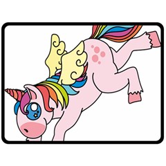 Unicorn Arociris Raimbow Magic Fleece Blanket (large)  by Nexatart