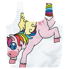 Unicorn Arociris Raimbow Magic Full Print Recycle Bags (l)  by Nexatart