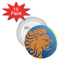 Lion Zodiac Sign Zodiac Moon Star 1 75  Buttons (10 Pack) by Nexatart