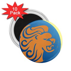 Lion Zodiac Sign Zodiac Moon Star 2 25  Magnets (10 Pack)  by Nexatart