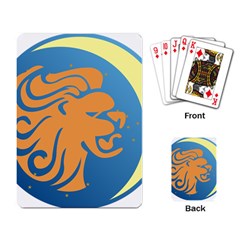 Lion Zodiac Sign Zodiac Moon Star Playing Card by Nexatart