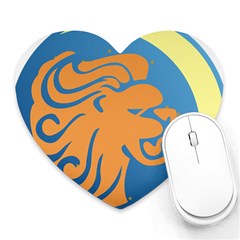 Lion Zodiac Sign Zodiac Moon Star Heart Mousepads by Nexatart