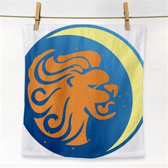 Lion Zodiac Sign Zodiac Moon Star Face Towel by Nexatart