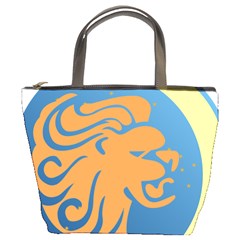 Lion Zodiac Sign Zodiac Moon Star Bucket Bags by Nexatart