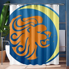 Lion Zodiac Sign Zodiac Moon Star Shower Curtain 60  X 72  (medium)  by Nexatart