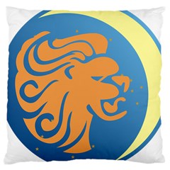 Lion Zodiac Sign Zodiac Moon Star Large Cushion Case (one Side) by Nexatart