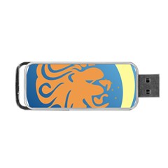 Lion Zodiac Sign Zodiac Moon Star Portable Usb Flash (two Sides) by Nexatart