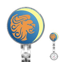 Lion Zodiac Sign Zodiac Moon Star Stainless Steel Nurses Watch by Nexatart