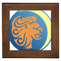 Lion Zodiac Sign Zodiac Moon Star Framed Tiles by Nexatart