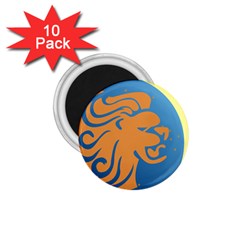 Lion Zodiac Sign Zodiac Moon Star 1 75  Magnets (10 Pack)  by Nexatart