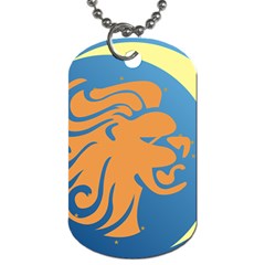 Lion Zodiac Sign Zodiac Moon Star Dog Tag (one Side) by Nexatart