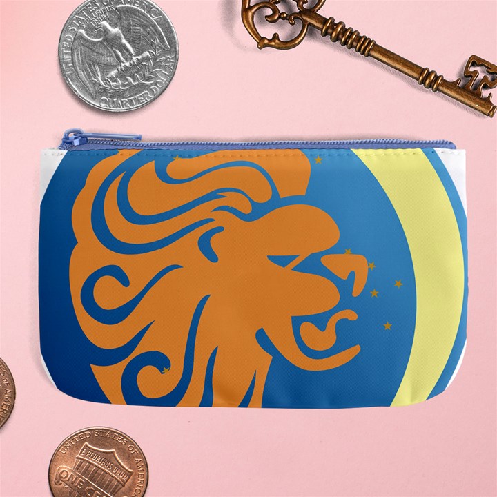 Lion Zodiac Sign Zodiac Moon Star Large Coin Purse