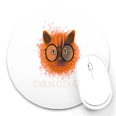 Cat Smart Design Pet Cute Animal Round Mousepads by Nexatart