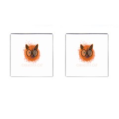 Cat Smart Design Pet Cute Animal Cufflinks (square) by Nexatart