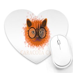 Cat Smart Design Pet Cute Animal Heart Mousepads by Nexatart