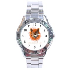 Cat Smart Design Pet Cute Animal Stainless Steel Analogue Watch by Nexatart